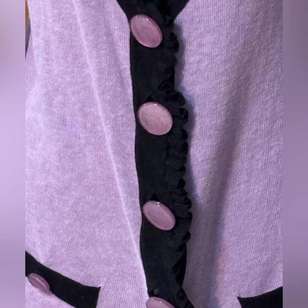Kenzie Lavender and Black Long Cardigan Sweater Size Medium